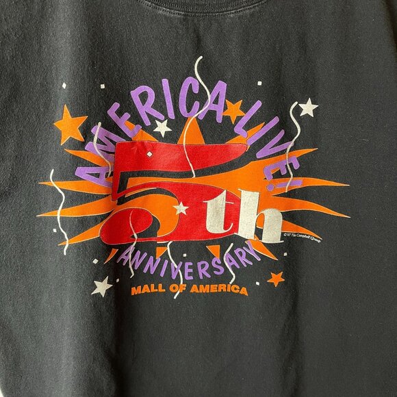 1997 Vintage 90s Mall of America T Shirt Adult Black Large L Celebration Solid - Picture 5 of 16